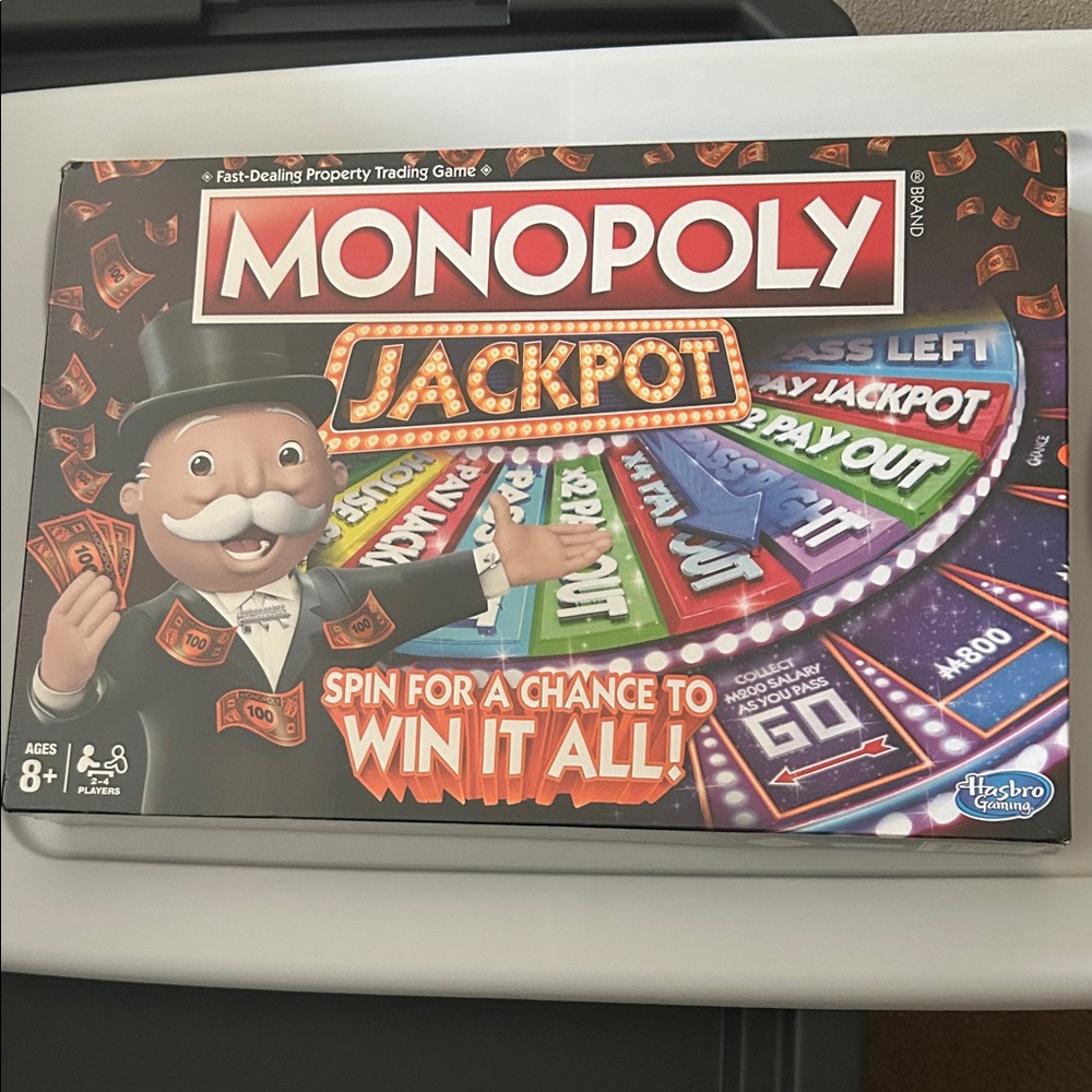 Hasbro Monopoly Jackpot Board Game - Red, Orange, Green, Blue, Purple